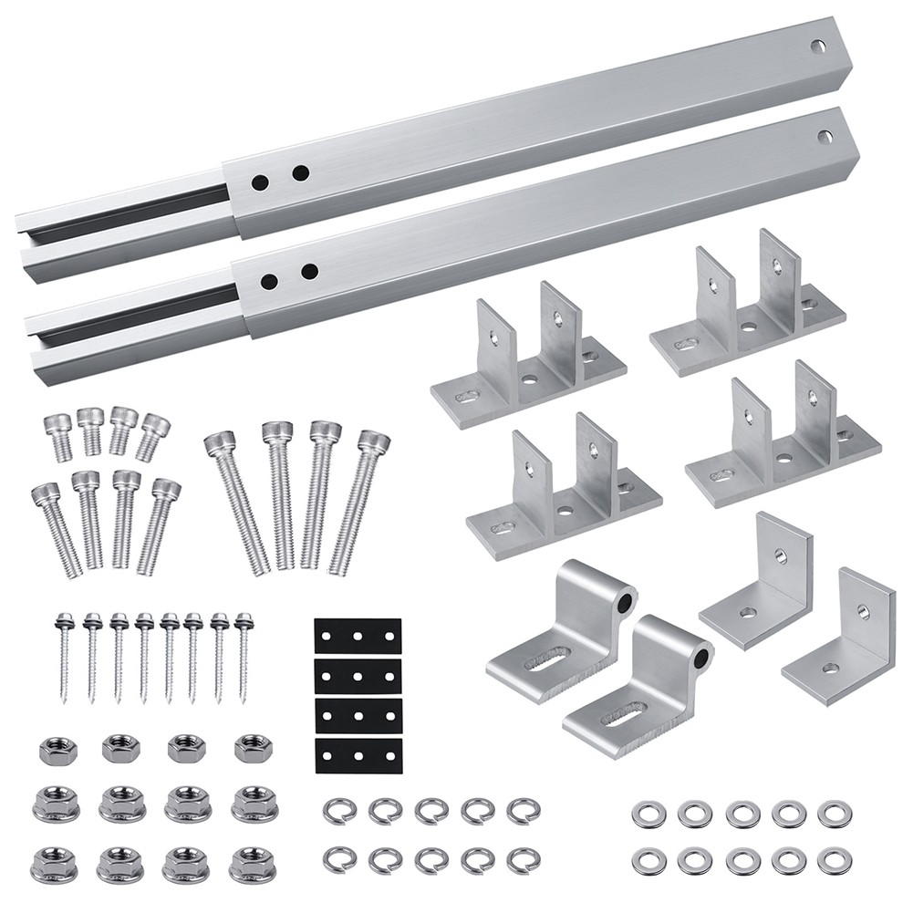 Adjustable Short Brackets Aluminum Alloy End Clamp Kit Silver Brand New - Photo 9/12