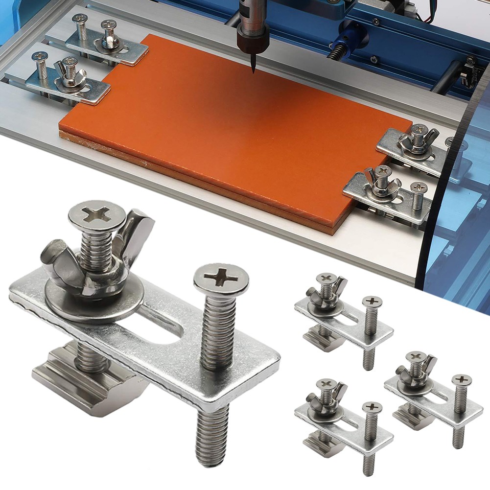 Lot De 4 Serre-joints Pour Rail En T - Fixation Robuste Pour Scie, Perceuse à Colonne, Gravure - 5