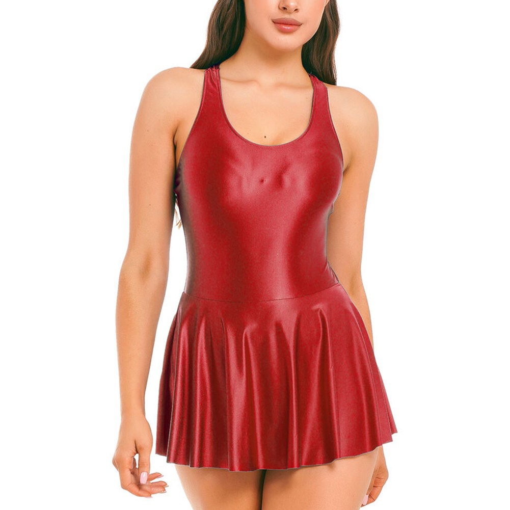 Brandneu Bademode weiblich glänzend Nachthemd Pyjama dehnbar ärmellos - Bild 45 von 71