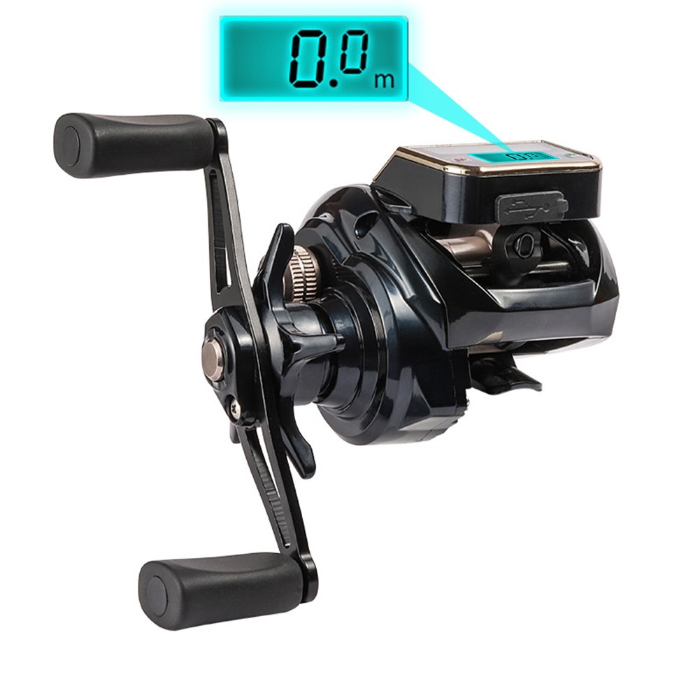 Compact and Lightweight Fishing Baitcasting Reel with Line Counter Display