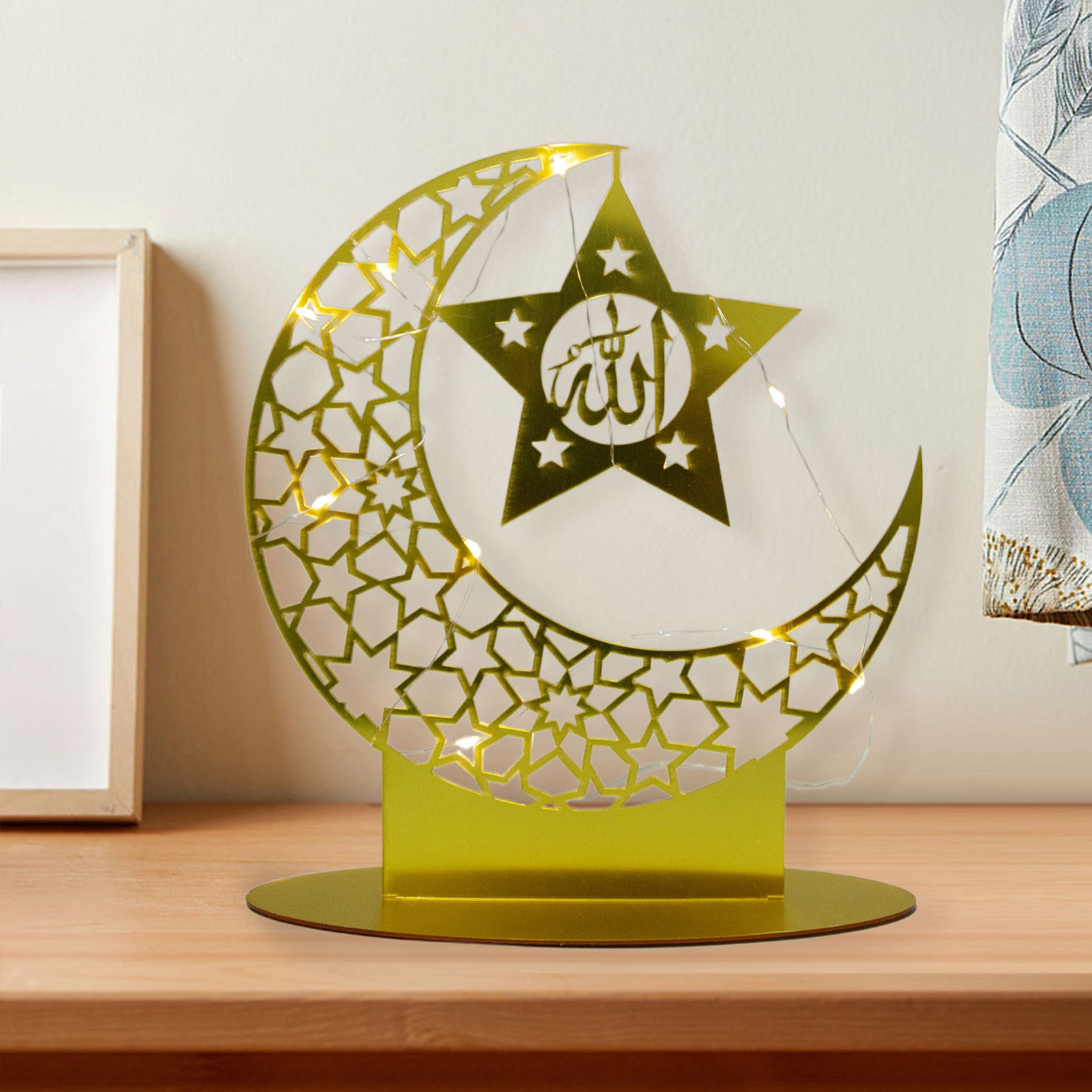 SPLENDIDO RAMADAN ACRILICO Eid Mubarak Decorazione LED Luna Islam Moschea  Musulm EUR 11,87 - PicClick IT