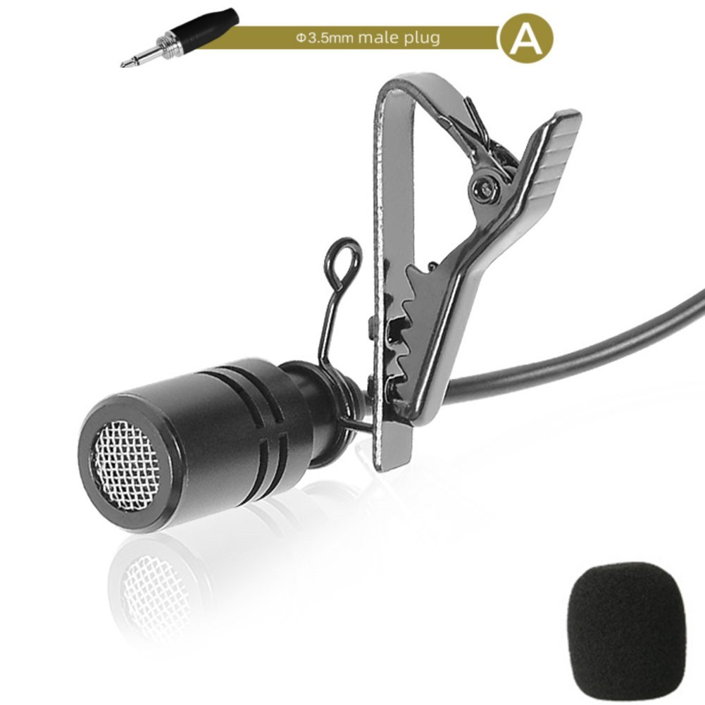 Black 12×8×2cm Clip On Lavalier Lapel Microphone For Shure Wireless ...
