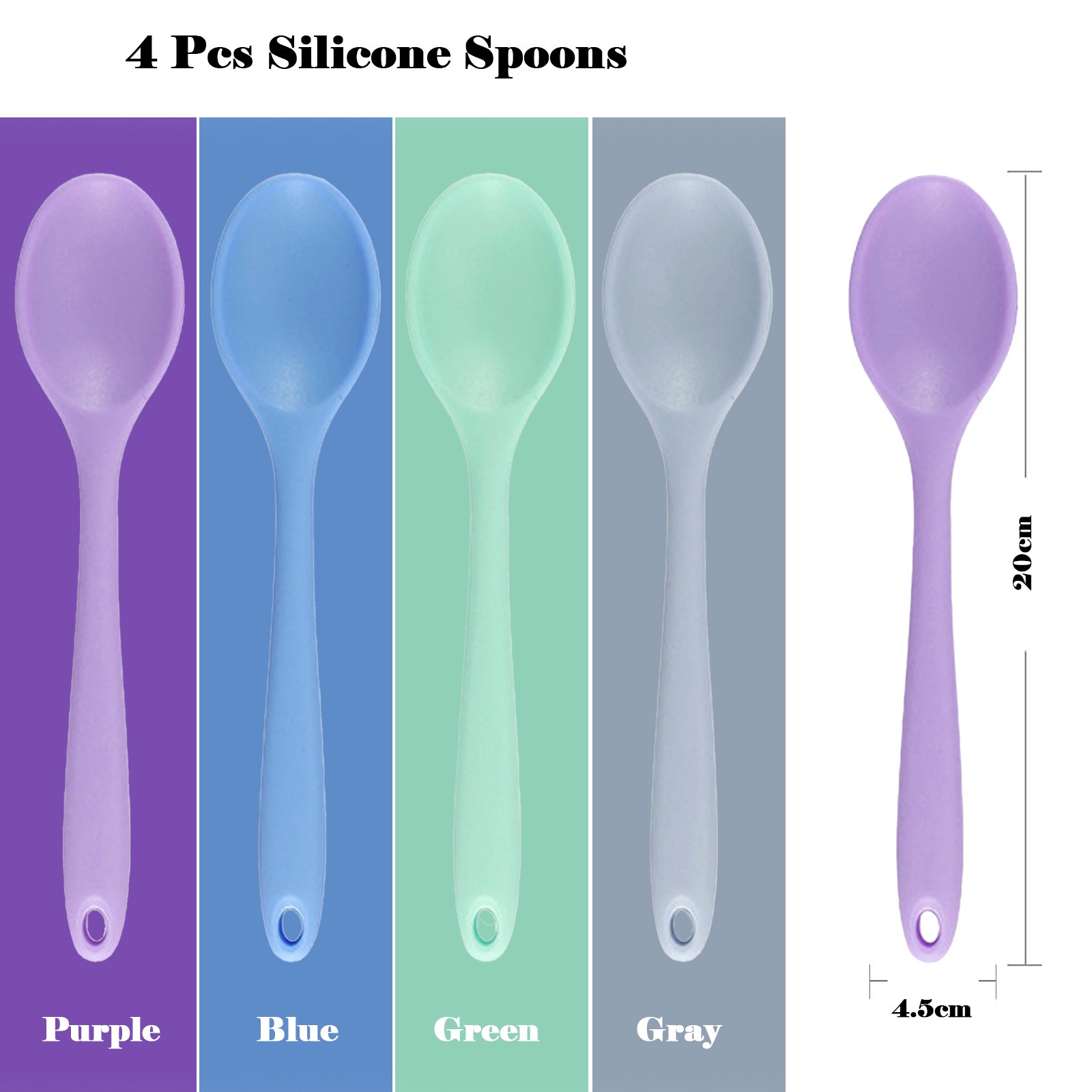 Multicolor Silikon Rührlöffel 4er Set für lebendiges Kocherlebnis - Bild 21 von 24