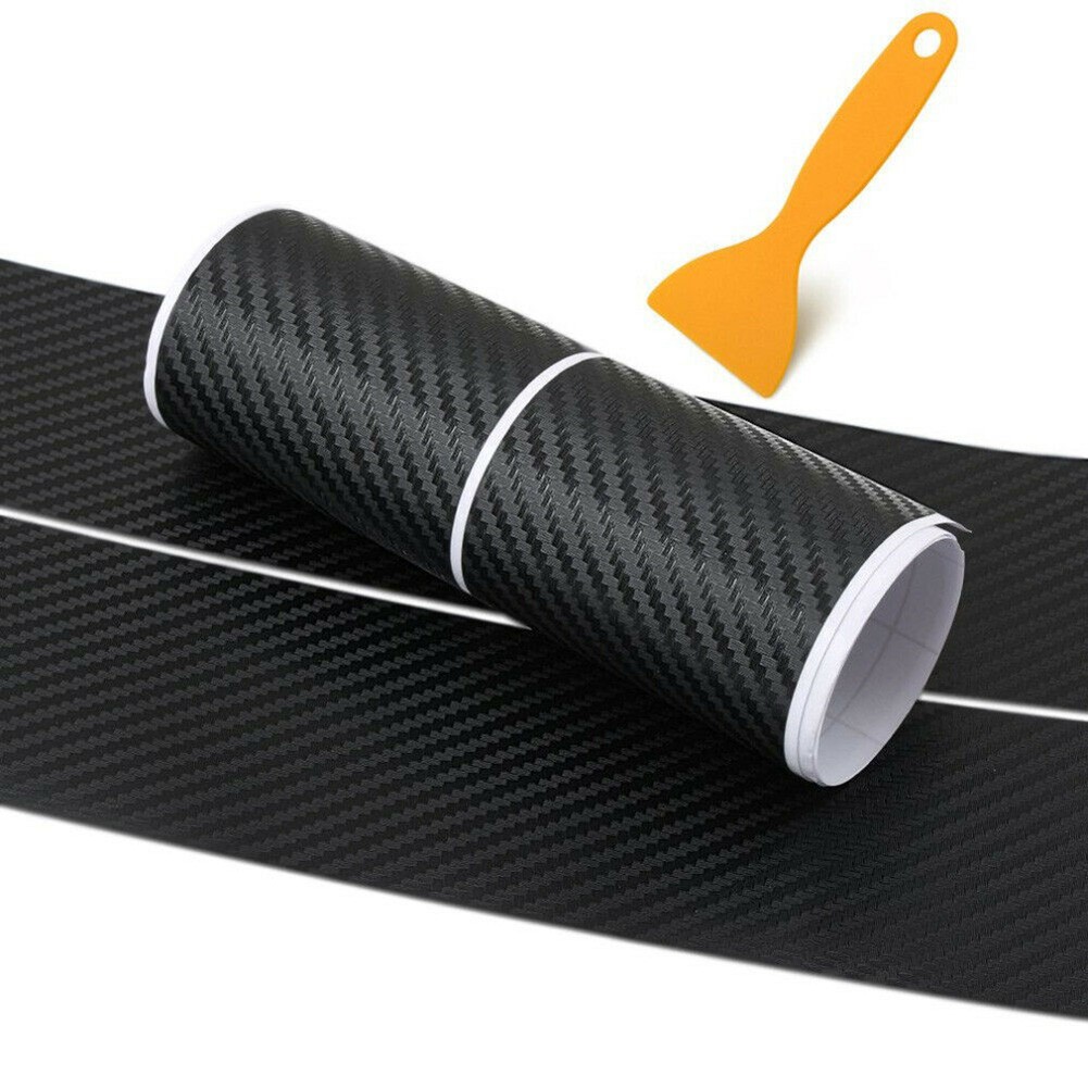 1 X Trunk Tail Sill Rear Bumper Guard Trim Cover 3D Carbon Protect Sticker - Picture 6 of 12