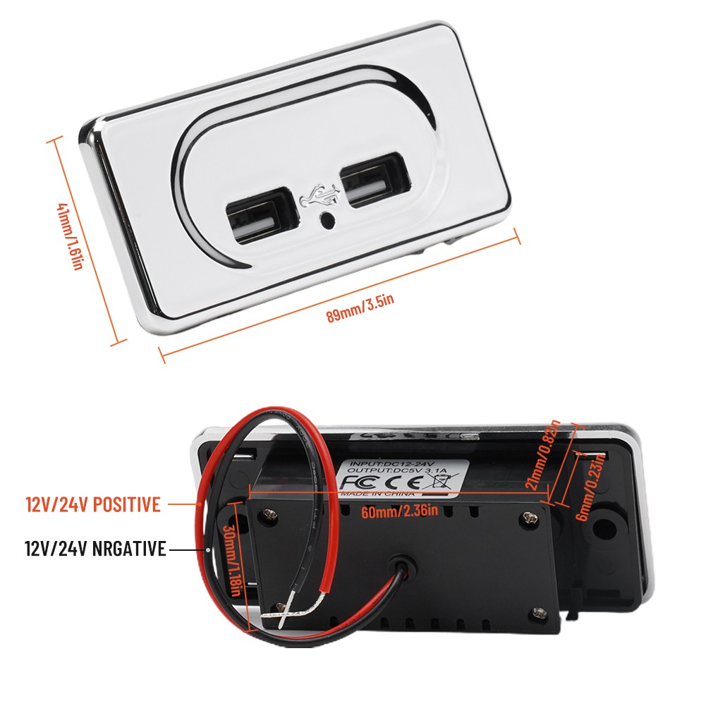 1* 12V Double Ports USB Prise Chargeur Charge pour Camping-car Caravane Camping- - Photo 4 sur 12