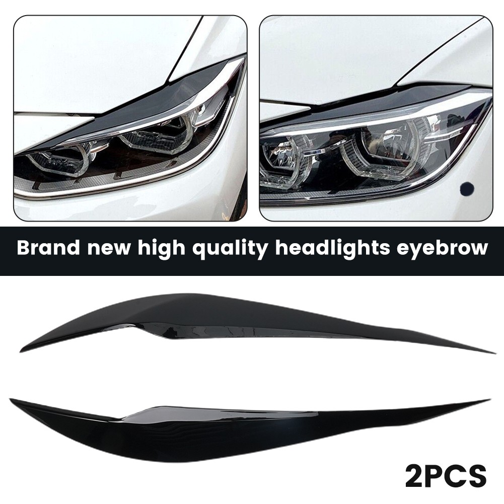 Garniture Sourcil Phare BMW Série 3 F30/F31 2012-2018 - Noir Brillant ABS