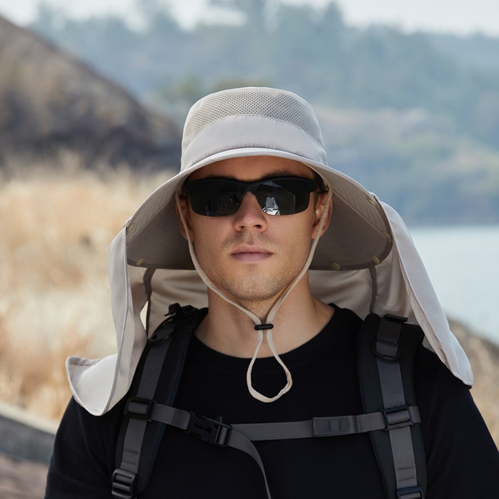 APL Coperchio uomo cappello tesa larga campeggio secchiello sportello protezione collo