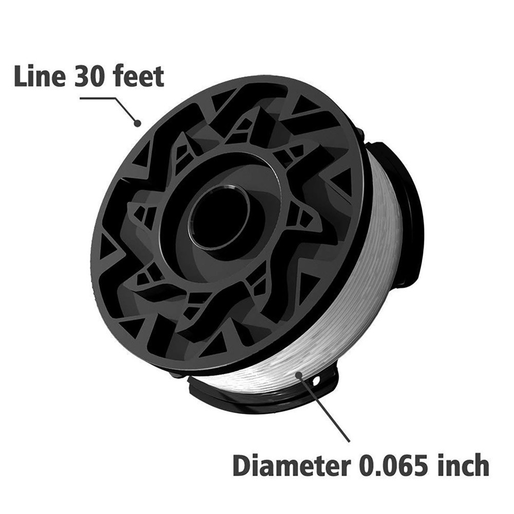 Rasentrimmerfaden Ersatzspulen Für Black+Decker Trimmer/Kantenschneider, 6 Spulen + 1 Kappe + 1 Feder, Kompatibel Mit AF-100 U.v.m.