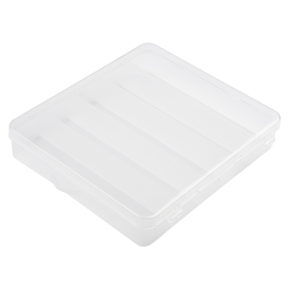 Clear Plastic Fishing Tackle Storage Box with Grids for Lures and Hooks