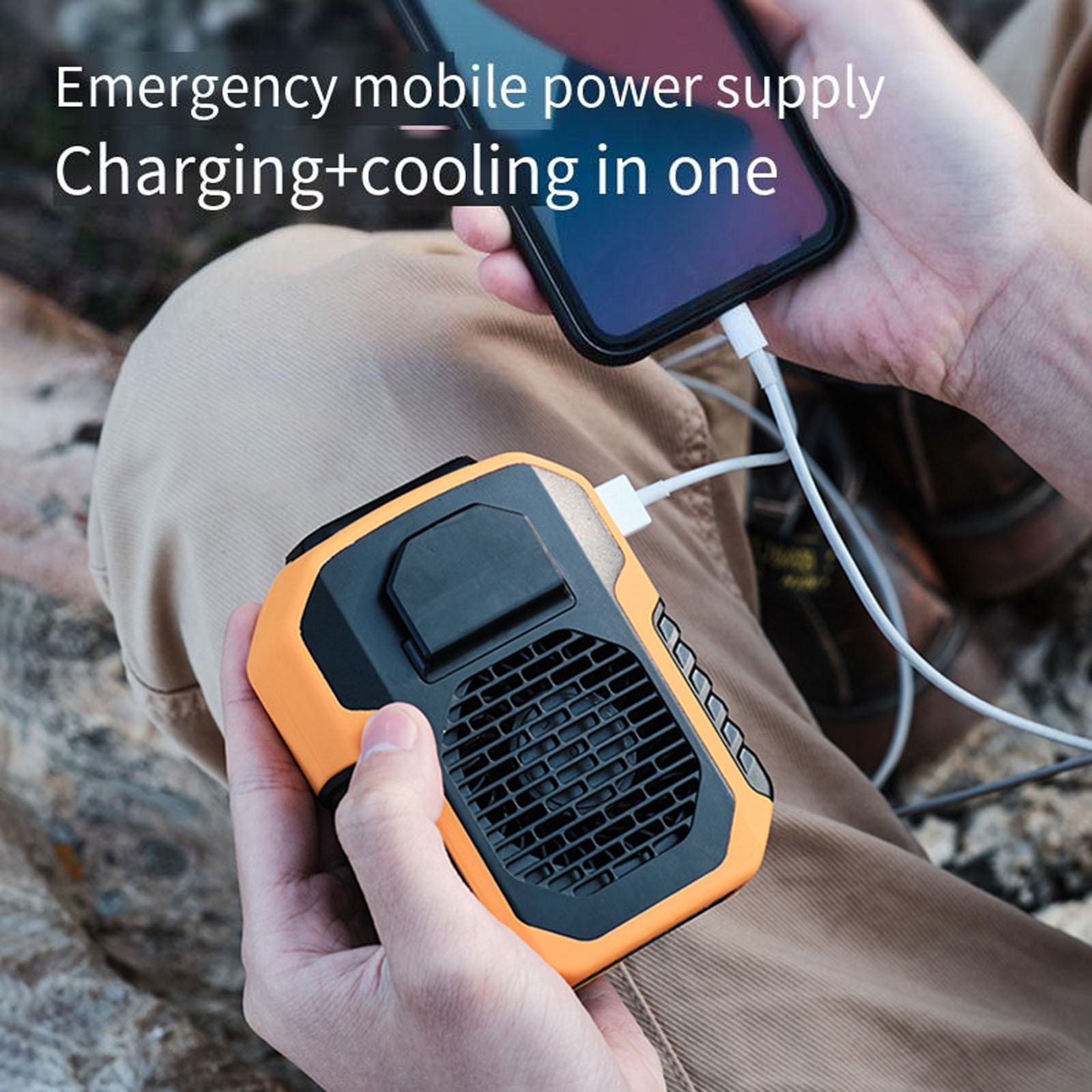 Ventilateur Clip Taille 6000mAh Main-Cou Suspendu Refroidisseur Corps économies Refroidiss