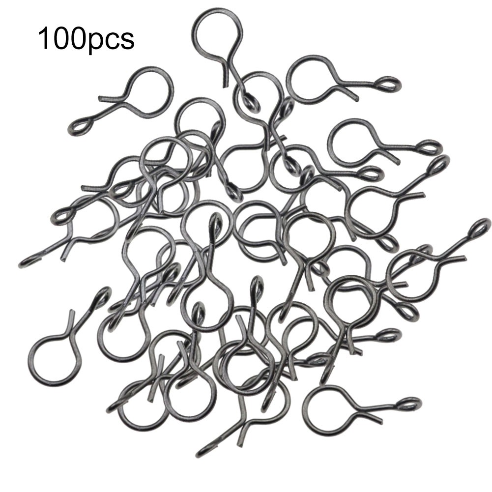 100pcs Fly Hook Swivel Snap Quick Connector Clip for Fishing Lures