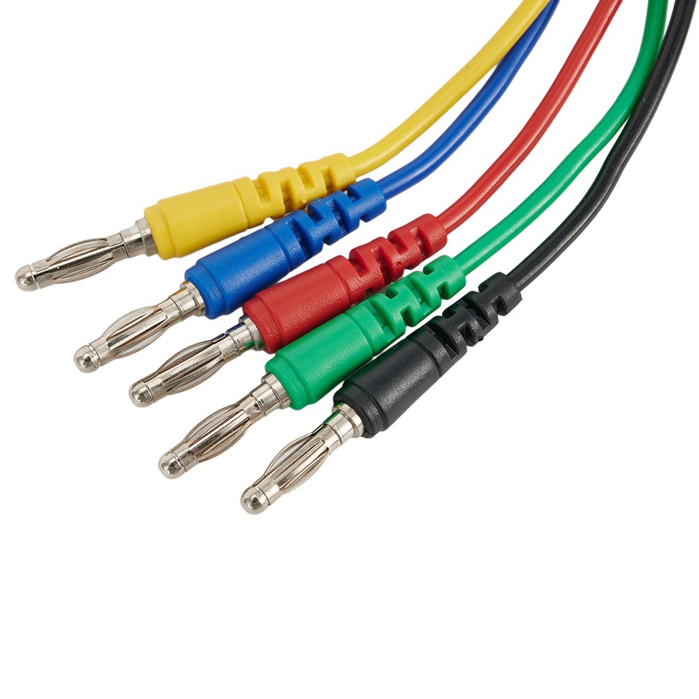 ALAMSCN 5 Stück Multimeter Messleitungen 4mm 5 Farben Bananenstecker Kabel Bananenstecker-Prüfkabel für Strommessgeräte Multimeter Spannungsprüfer, 3,3ft/1m