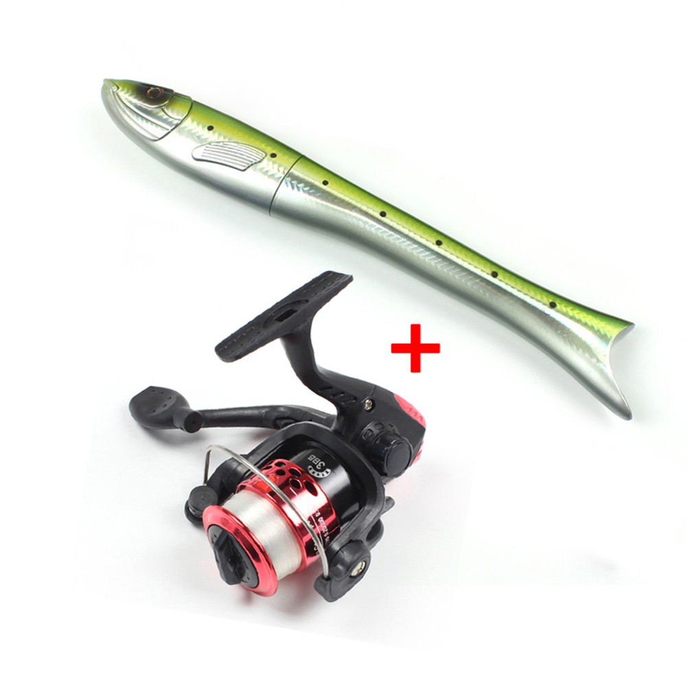 16m Carbon Fiber Fishing Rod Combo Fish Shaped Pocket Pen Casting Rod  Rotation W