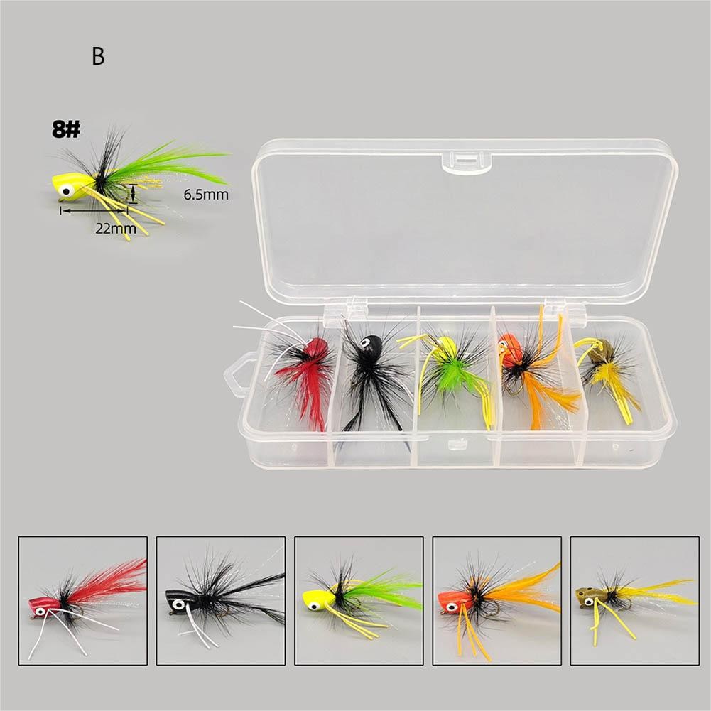 Enhance Fishing Luring Effect with 5pcs Dry Fly Fishing Poppers Lure Bait