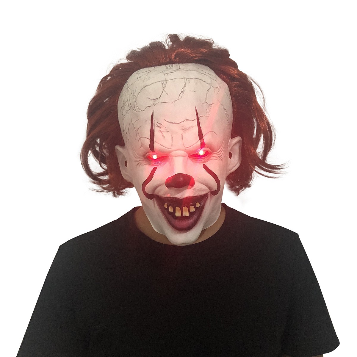 Halloween Clown-Maske Latex Horror Kostüm Party LED Killer-Maske Pennywise-Maske
