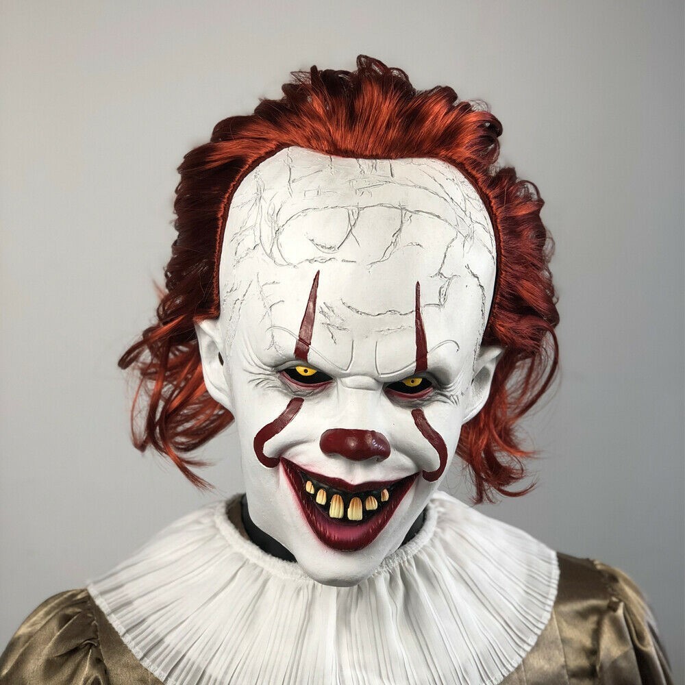 Halloween Clown-Maske Latex Horror Kostüm Party LED Killer-Maske Pennywise-Maske