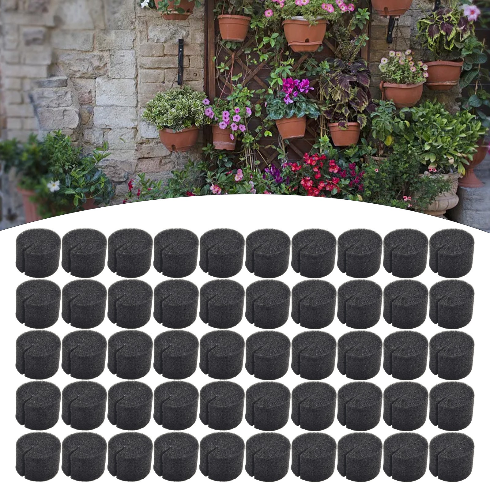 50 Pack Neoprene Clone Collars - 8-Spoke Garden Cloning Foam Inserts For Plants