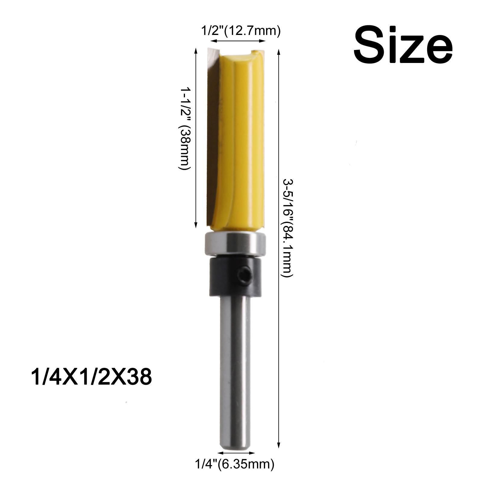 1/4inch Shank Flush Trim Template Router Bit Pattern Woodworking Milling Cutter - Picture 32 of 43