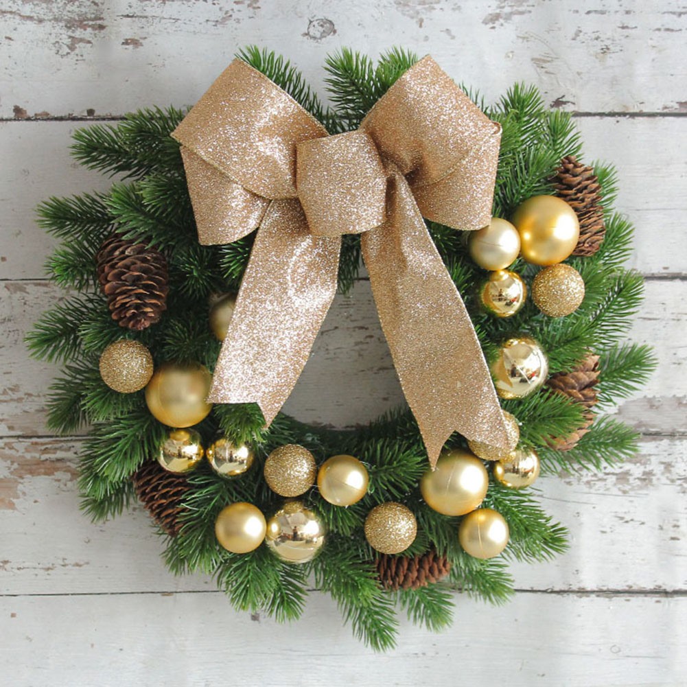 Novelty Bowknot Christmas Ball Wreath 2023 Christmas Wreath Wreath Home