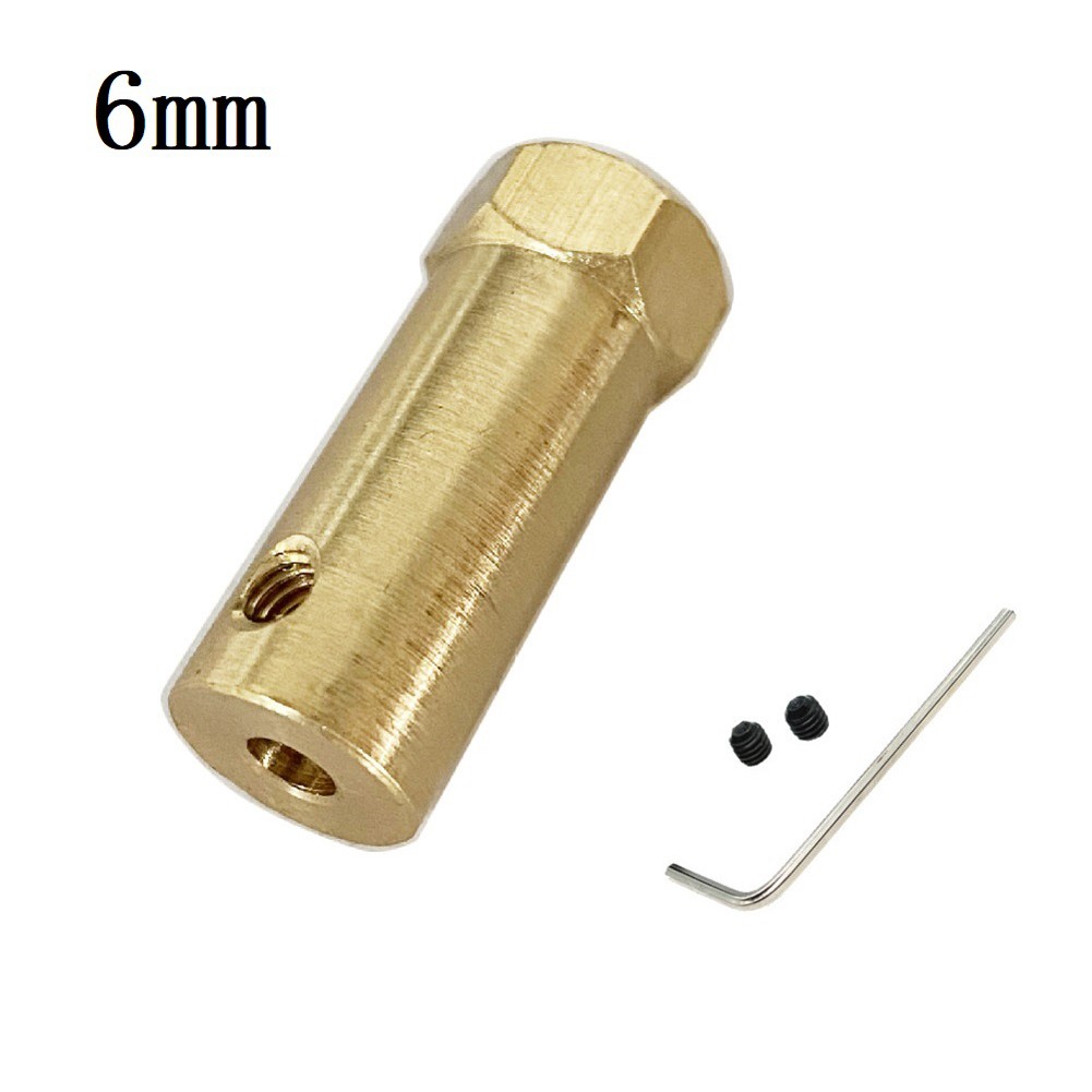Gold Color Brass Coupling Sleeve Extended Hex Connector for Motor Shaft - Picture 16 of 20