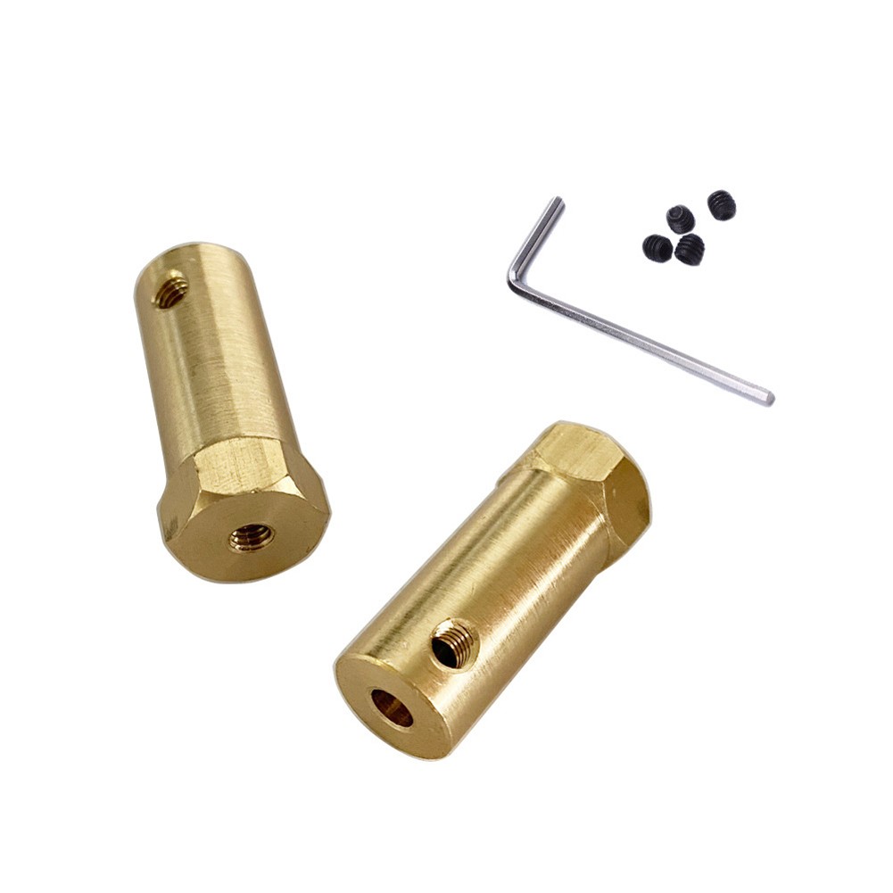 Gold Color Brass Coupling Sleeve Extended Hex Connector for Motor Shaft - Picture 19 of 20