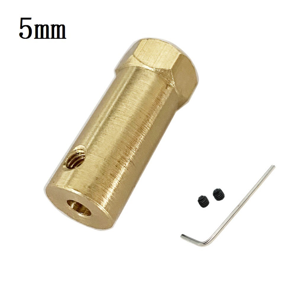 Gold Color Brass Coupling Sleeve Extended Hex Connector for Motor Shaft - Picture 15 of 20