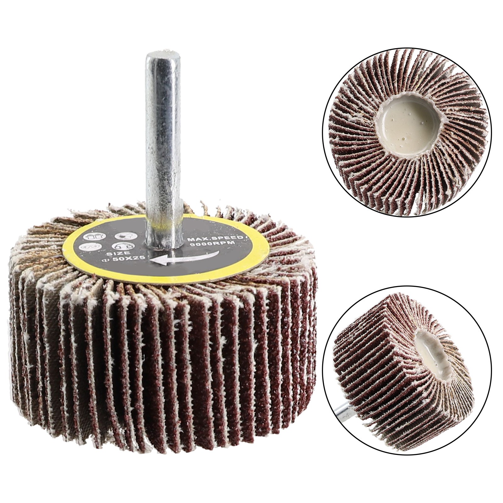 1pc 25/30/40/50mm 80 # Levigatura Disco Lamellare Ruota Lucidante Abrasiva for - Picture 34 of 44