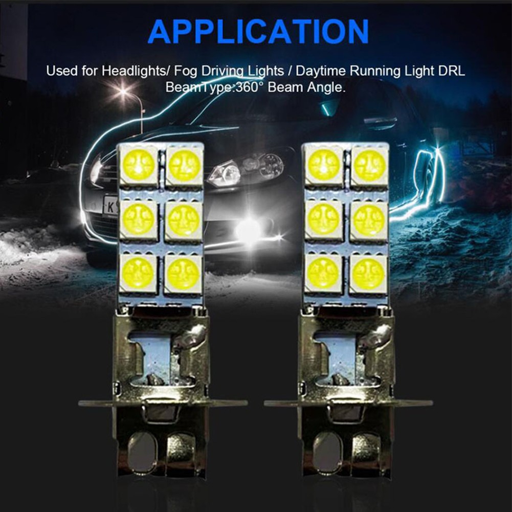 High Lumen Output 2Pcs H3 LED Fog Driving Light Bulbs for Improved Vision - Picture 19 of 20