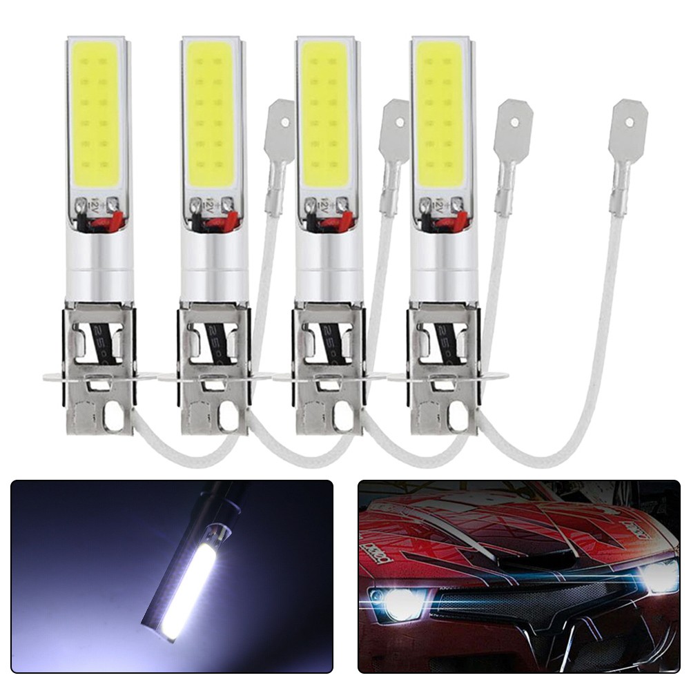 4x H3 Super Bright 80W COB-LED Headlight Kit Fog Driving Bulbs 6000K White - Picture 18 of 23