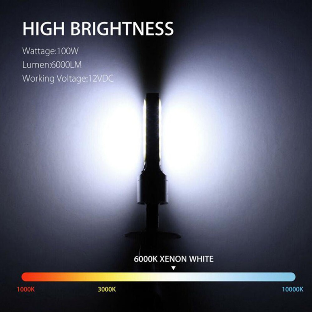 4x H3 Super Bright 80W COB-LED Headlight Kit Fog Driving Bulbs 6000K White - Picture 20 of 23