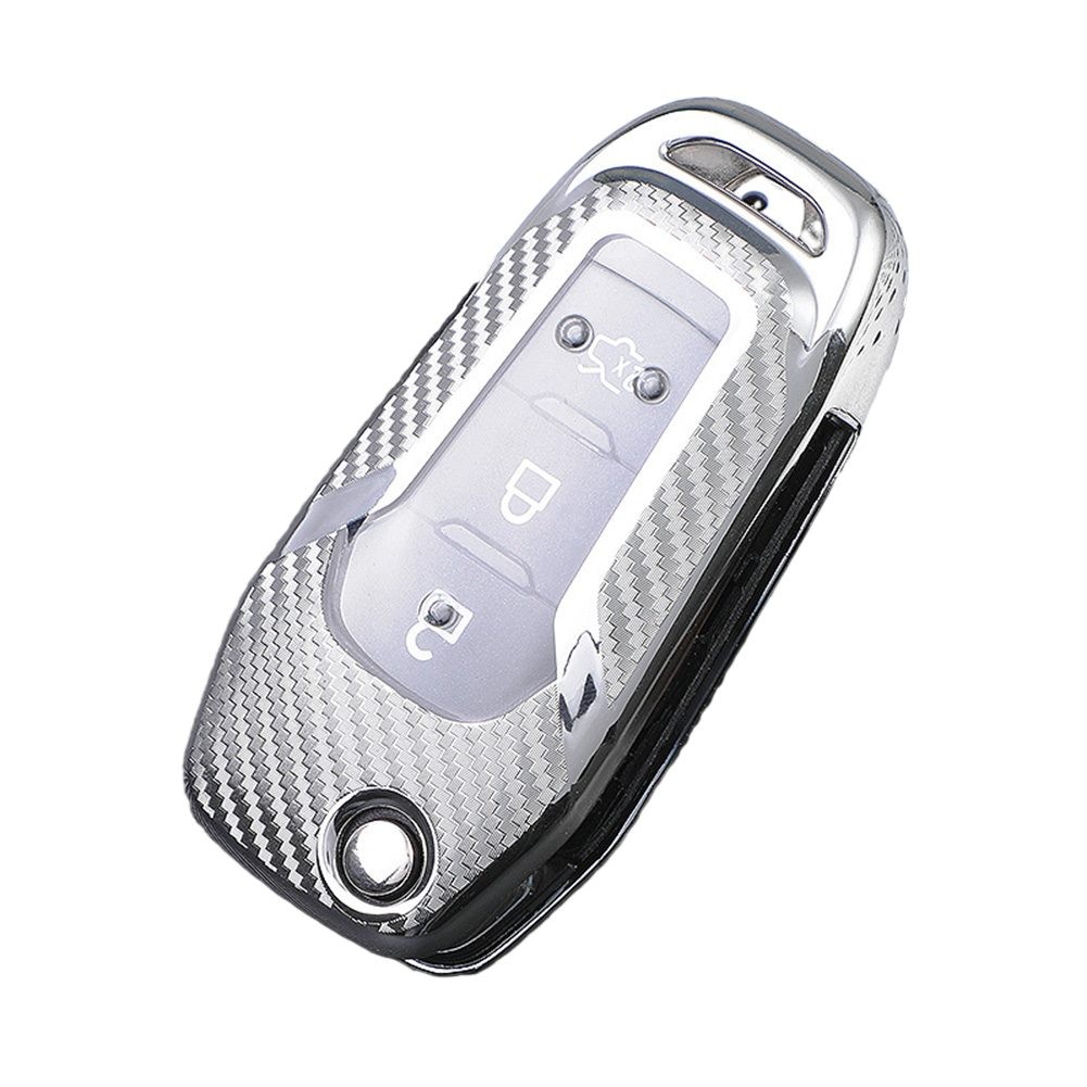 Schlüssel Hülle Cover Auto Klappschlüssel Kohlefaser Muster für Ford F250 F3 - Bild 14 von 18