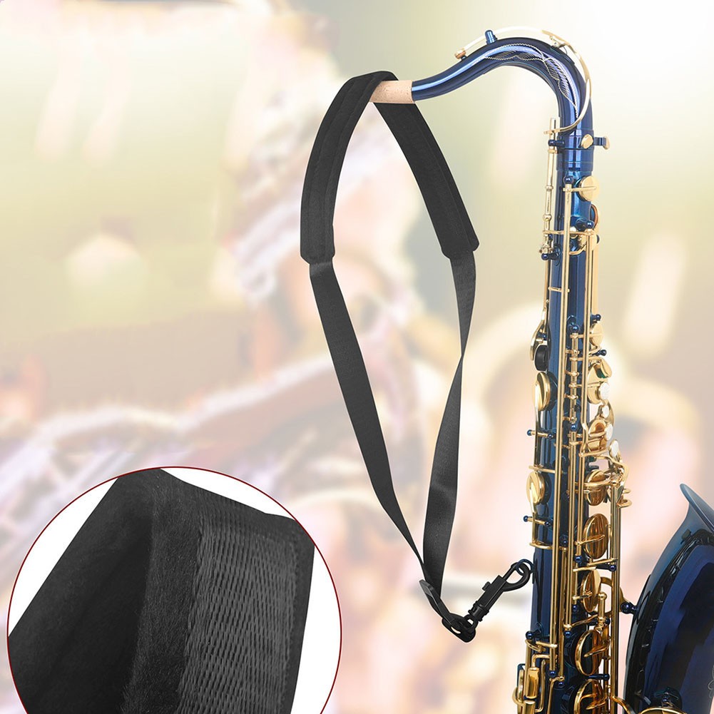 Sangle De Cou En Nylon Pour Saxophone - Confortable Et Réglable, Compatible Clarinette Basse, Hautbois, Basson (Noir)