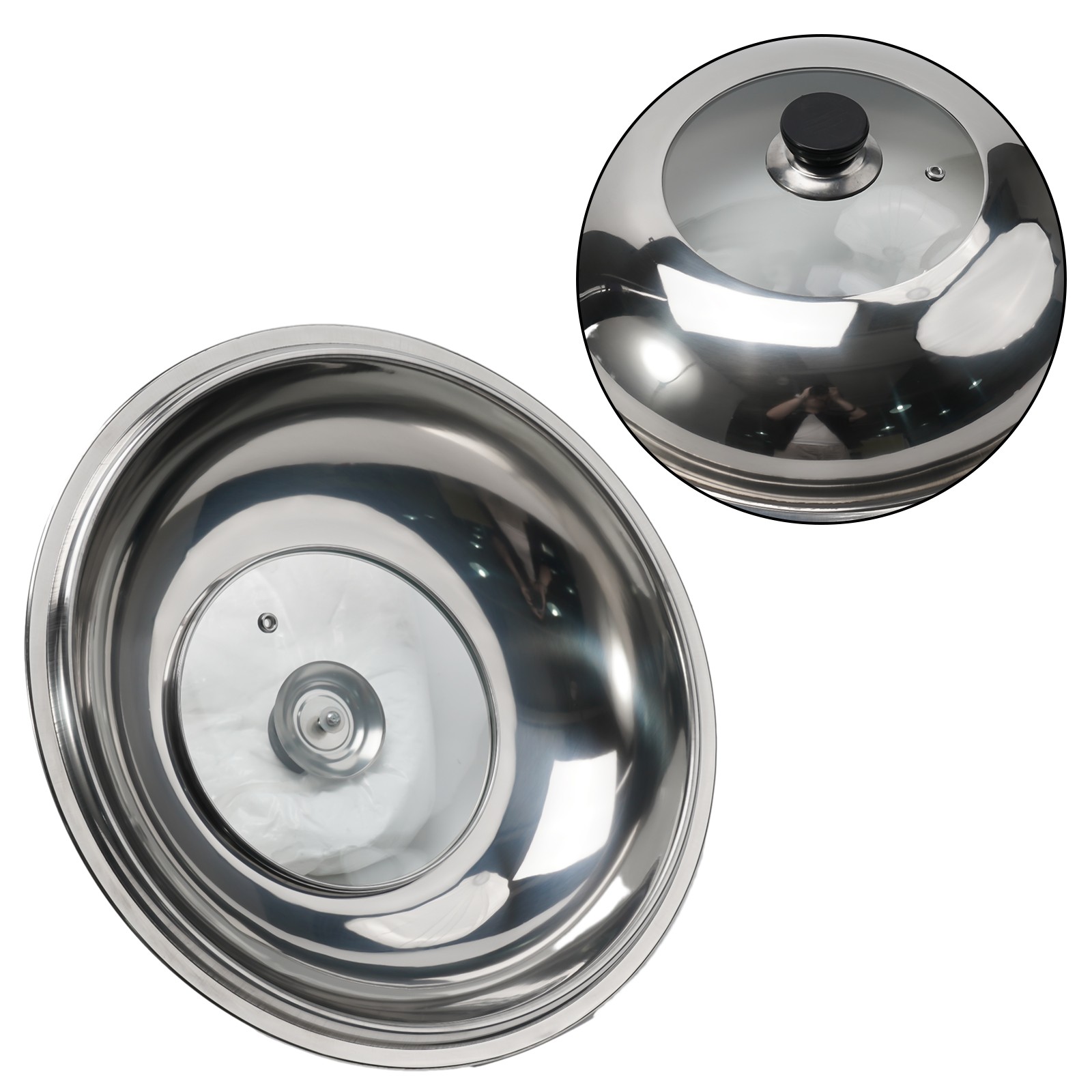 Topfdeckel Wokdeckel Kombi Gemüsedeckel 36CM 38CM Topfdeckel Edelstahl - Bild 51 von 81