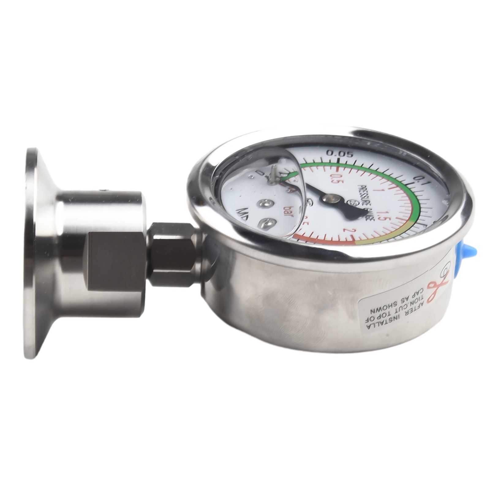 Pressure Gauge Manometer Beverage Cheese Clamp Type OD Tri Clamp Membrane - Picture 23 of 24