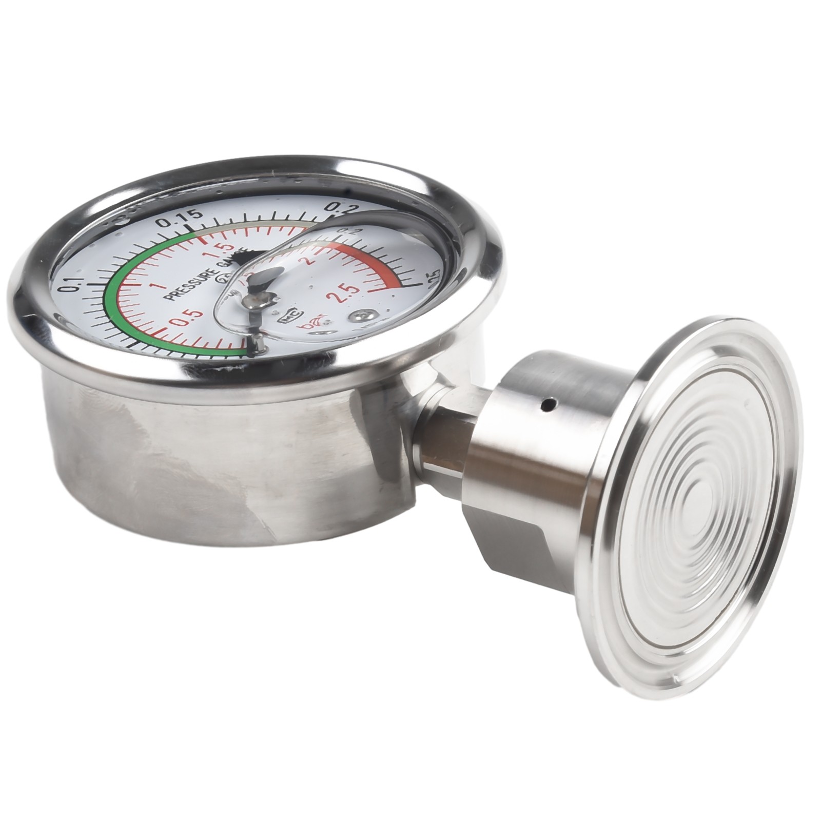 Pressure Gauge Manometer Beverage Cheese Clamp Type OD Tri Clamp Membrane - Picture 19 of 24
