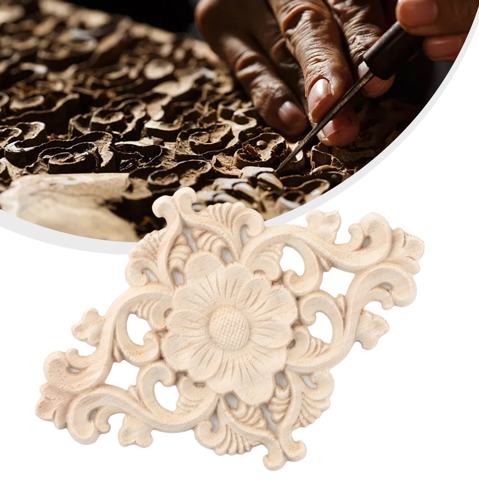 High Quality Wood Carving Woodcarving Decal European Carving Flower Board