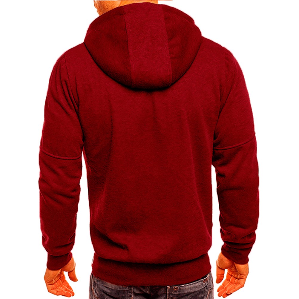 Men's Sporty Hooded Sweatshirt with Zip Up Front Slim Fit Long Sleeve Jacket - Picture 15 of 21