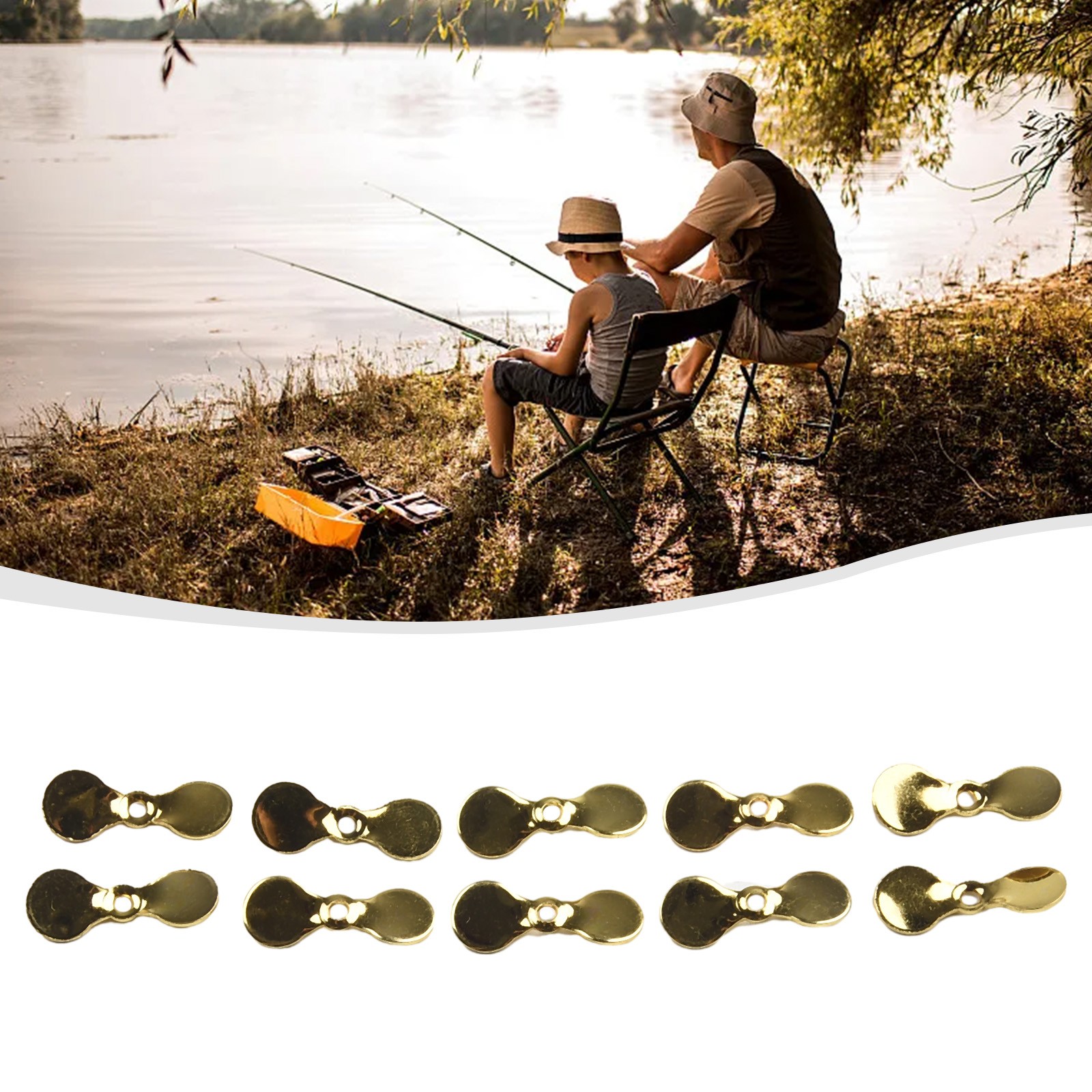 Reflective Turbo Propeller Spinner Blades for Successful Fishing Set of 10