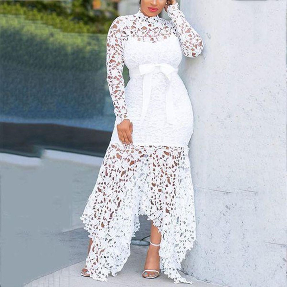 Gorgeous Purple Lace Maxi Dress Plus Size Women's Prom Evening Party Wear - Picture 9 of 16