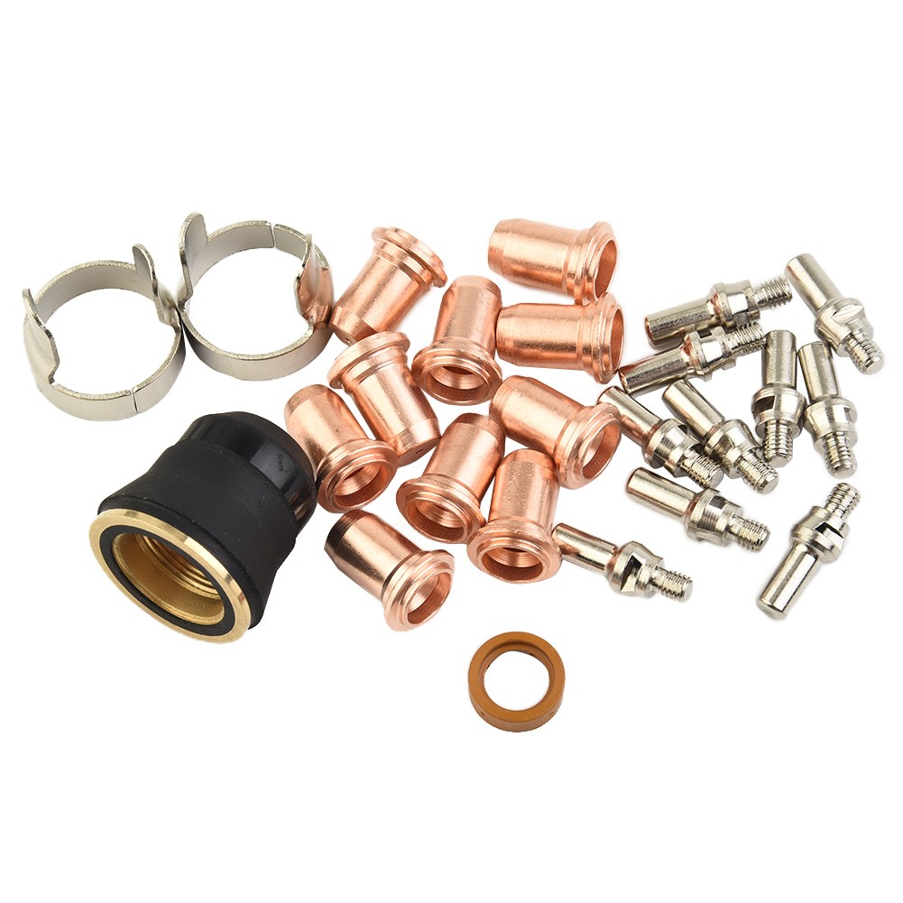 24-Piece PT60 Plasma Cutter Consumables Kit - Electrodes, Nozzles & Shield Cups