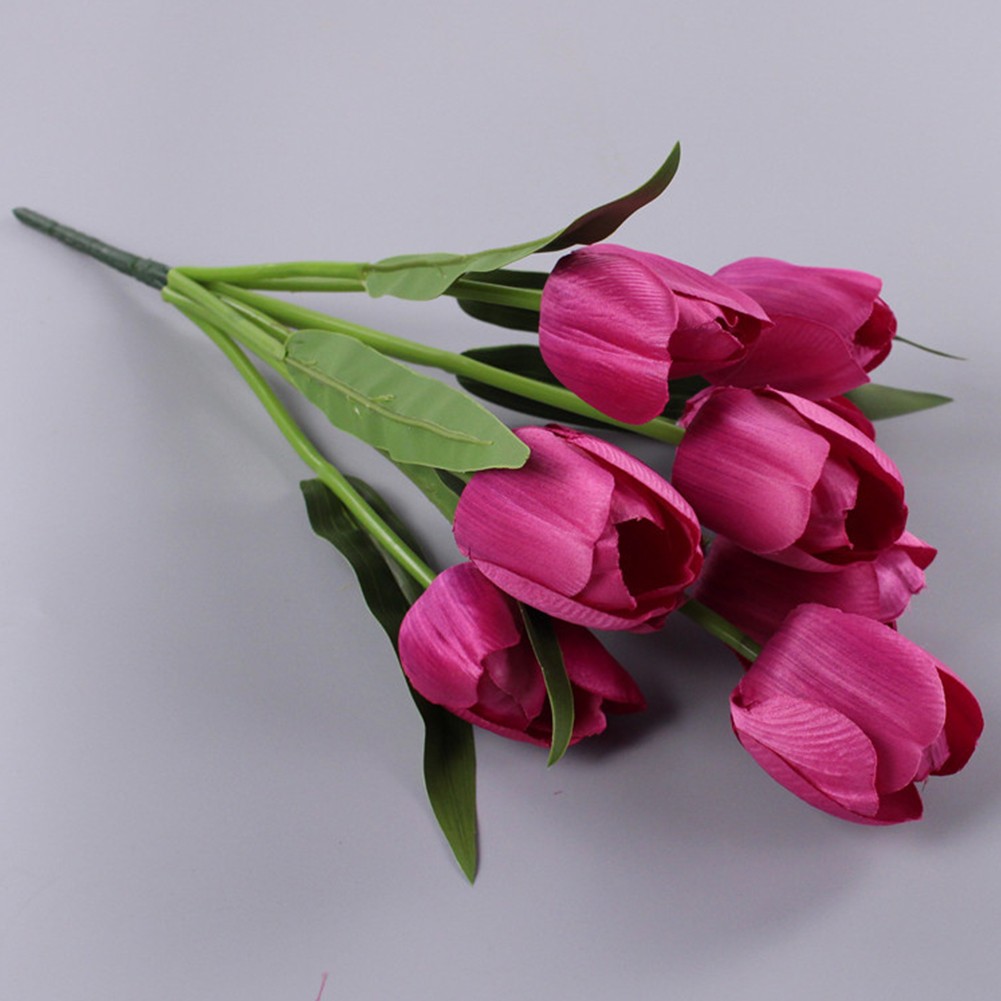 Realistische künstliche Tulpen mit 9 Köpfen für Zuhause und für Hochzeitsges - Picture 20 of 29