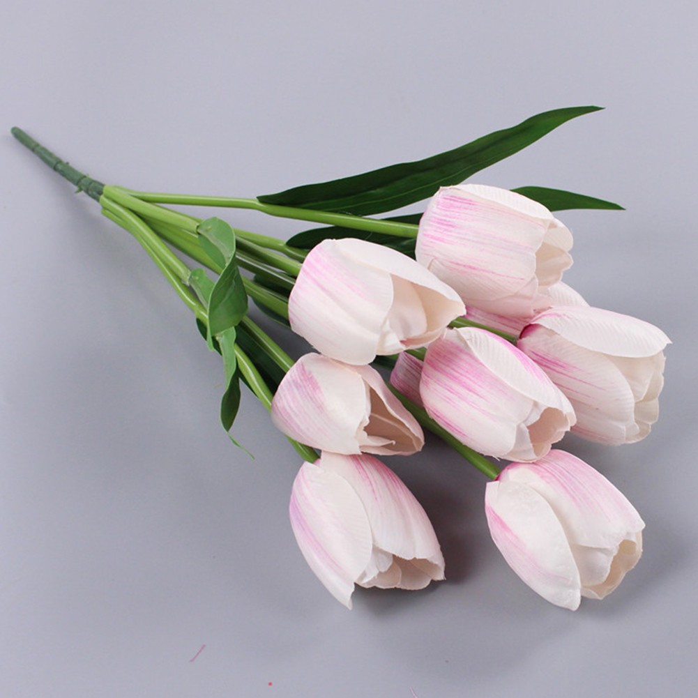 Realistische künstliche Tulpen mit 9 Köpfen für Zuhause und für Hochzeitsges - Picture 22 of 29