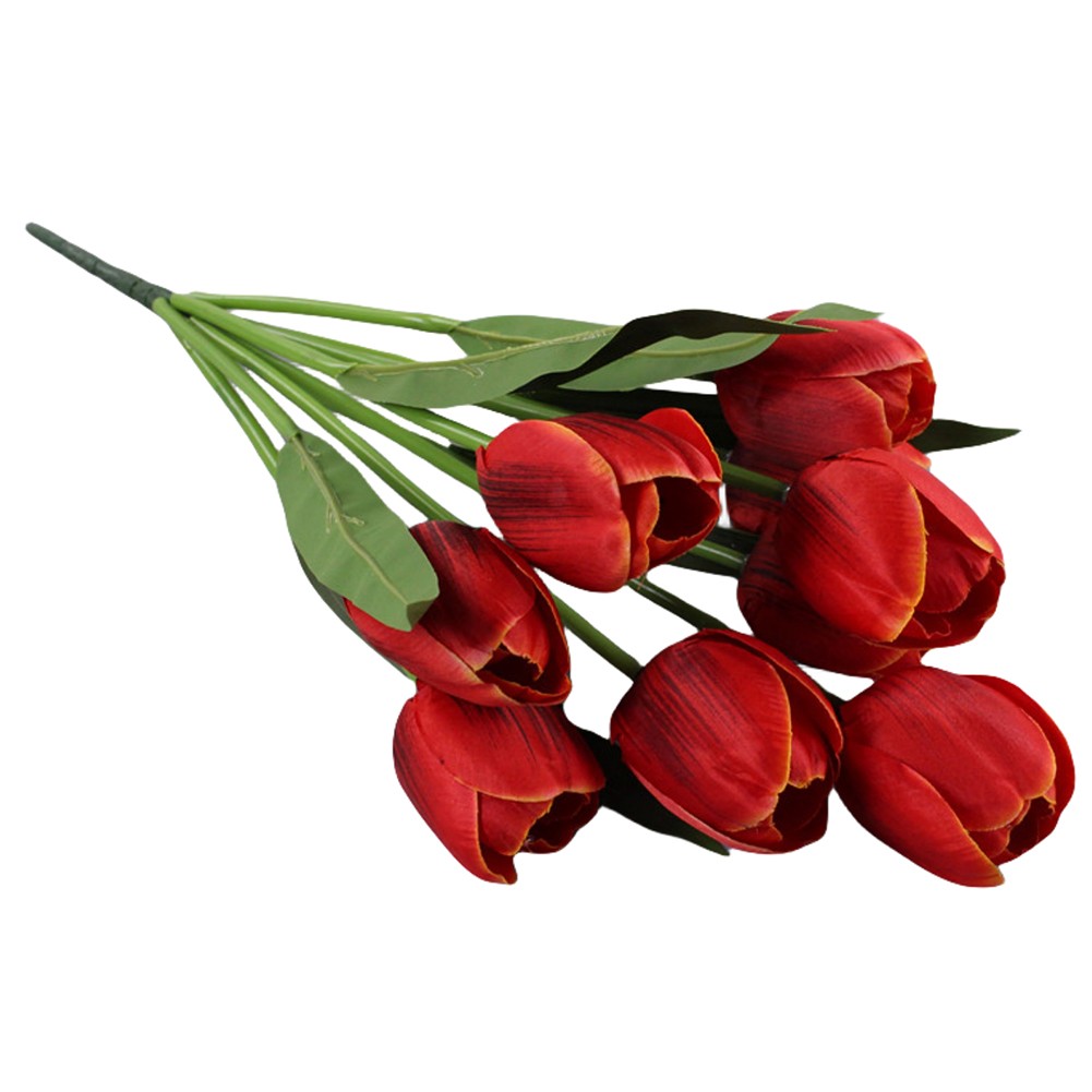 Realistische künstliche Tulpen mit 9 Köpfen für Zuhause und für Hochzeitsges - Picture 23 of 29