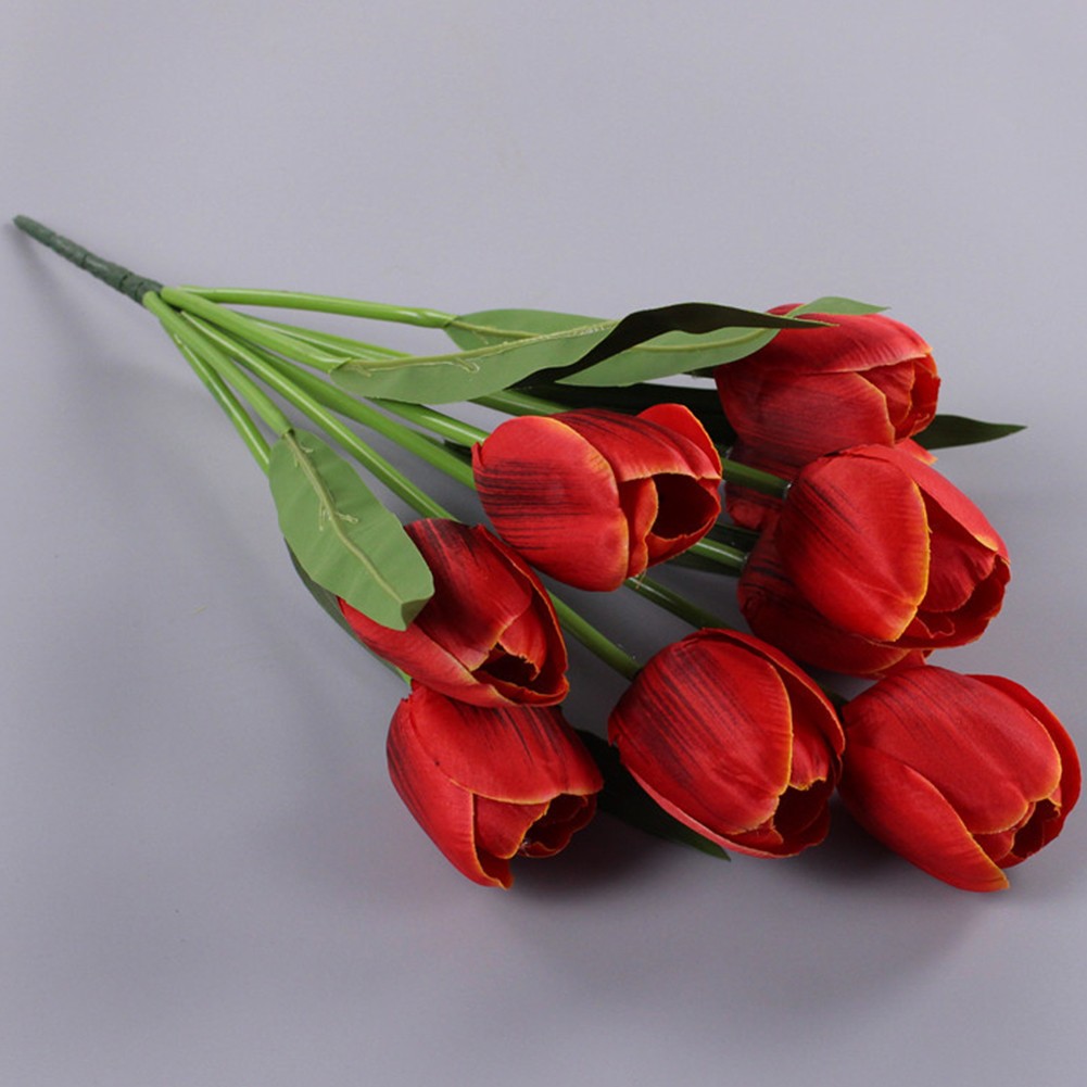 Realistische künstliche Tulpen mit 9 Köpfen für Zuhause und für Hochzeitsges - Picture 24 of 29