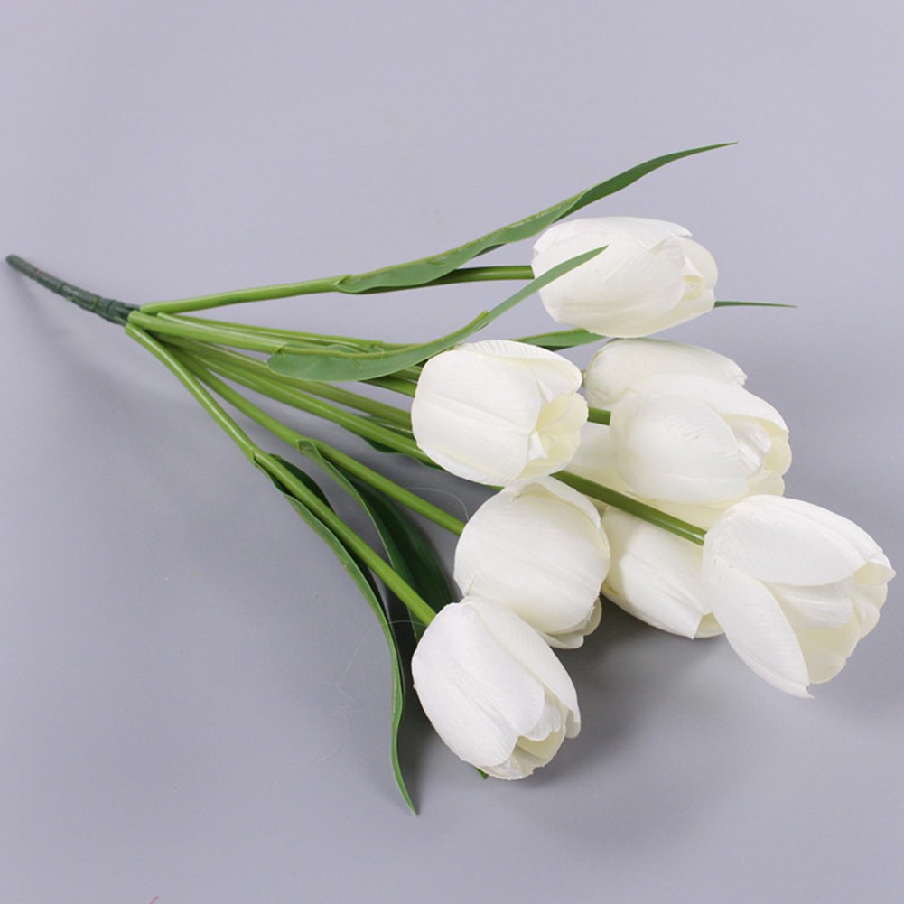 Realistische künstliche Tulpen mit 9 Köpfen für Zuhause und für Hochzeitsges - Picture 14 of 29