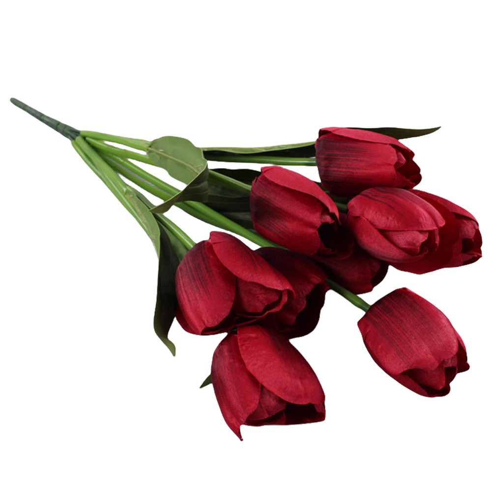 Realistische künstliche Tulpen mit 9 Köpfen für Zuhause und für Hochzeitsges - Picture 17 of 29