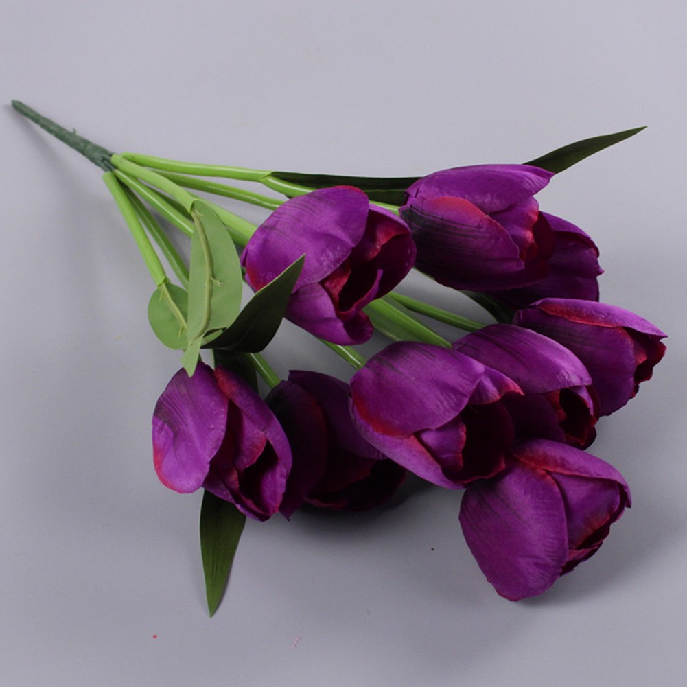 Realistische künstliche Tulpen mit 9 Köpfen für Zuhause und für Hochzeitsges - Picture 29 of 29