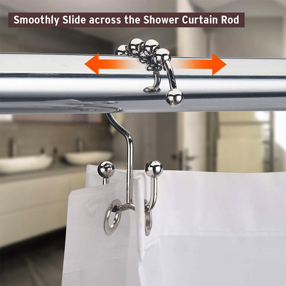 Double Sided Shower Curtain Hooks For And Liner Durable Design