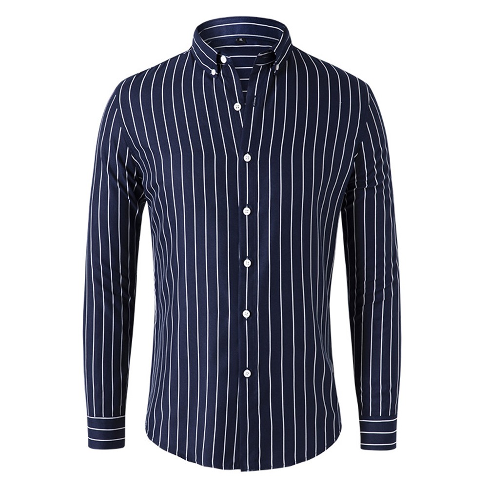 Frühling Baggy Tops Taste Nach Oben Gestreift Kollar Lange Ärmel - Bild 13 von 22