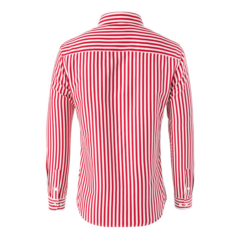 Frühling Baggy Tops Taste Nach Oben Gestreift Kollar Lange Ärmel - Bild 18 von 22